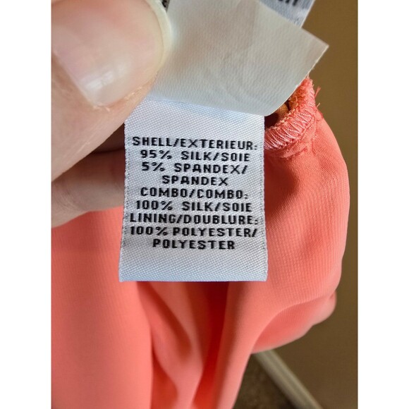 Diane Von Furstenberg mid length dress in peach / orange short sleeve size 4 - Picture 9 of 11